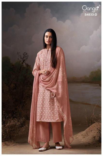 Ganga ilyndra 4833 cotton dress material wholesalers
